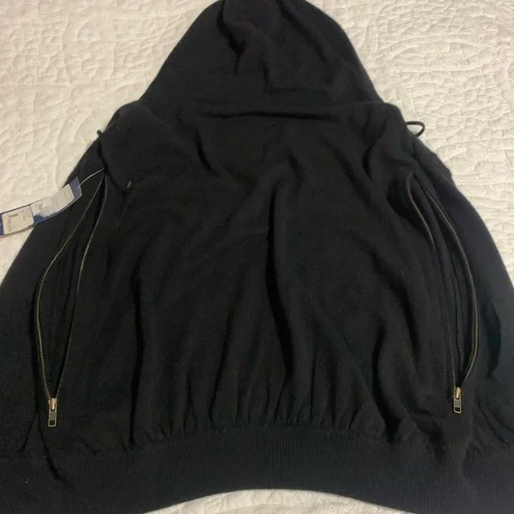 L.A.M.B. Black Hooded Sweater Vest - Picture 9 of 11